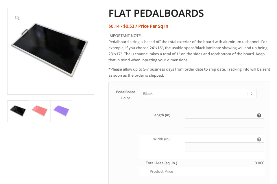 GOMC Flat Pedalboard order options