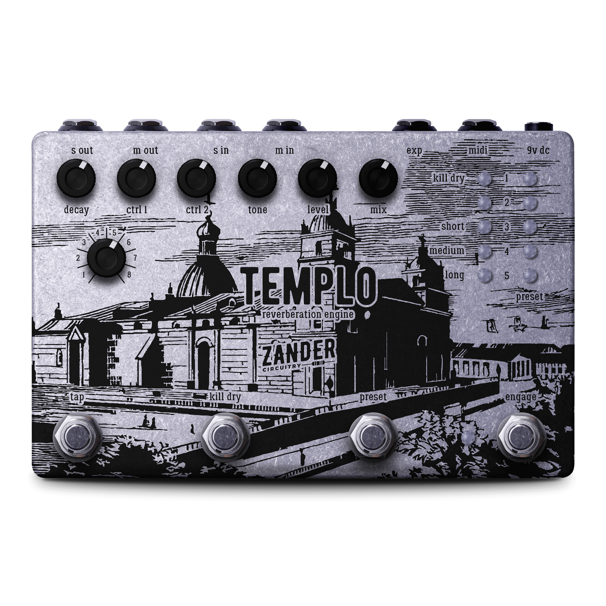 Zander Circuitry Release Templo 8Mode Reverb Pedal Haven