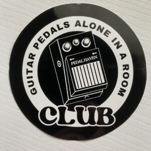 guitar pedals alone in a room sticker